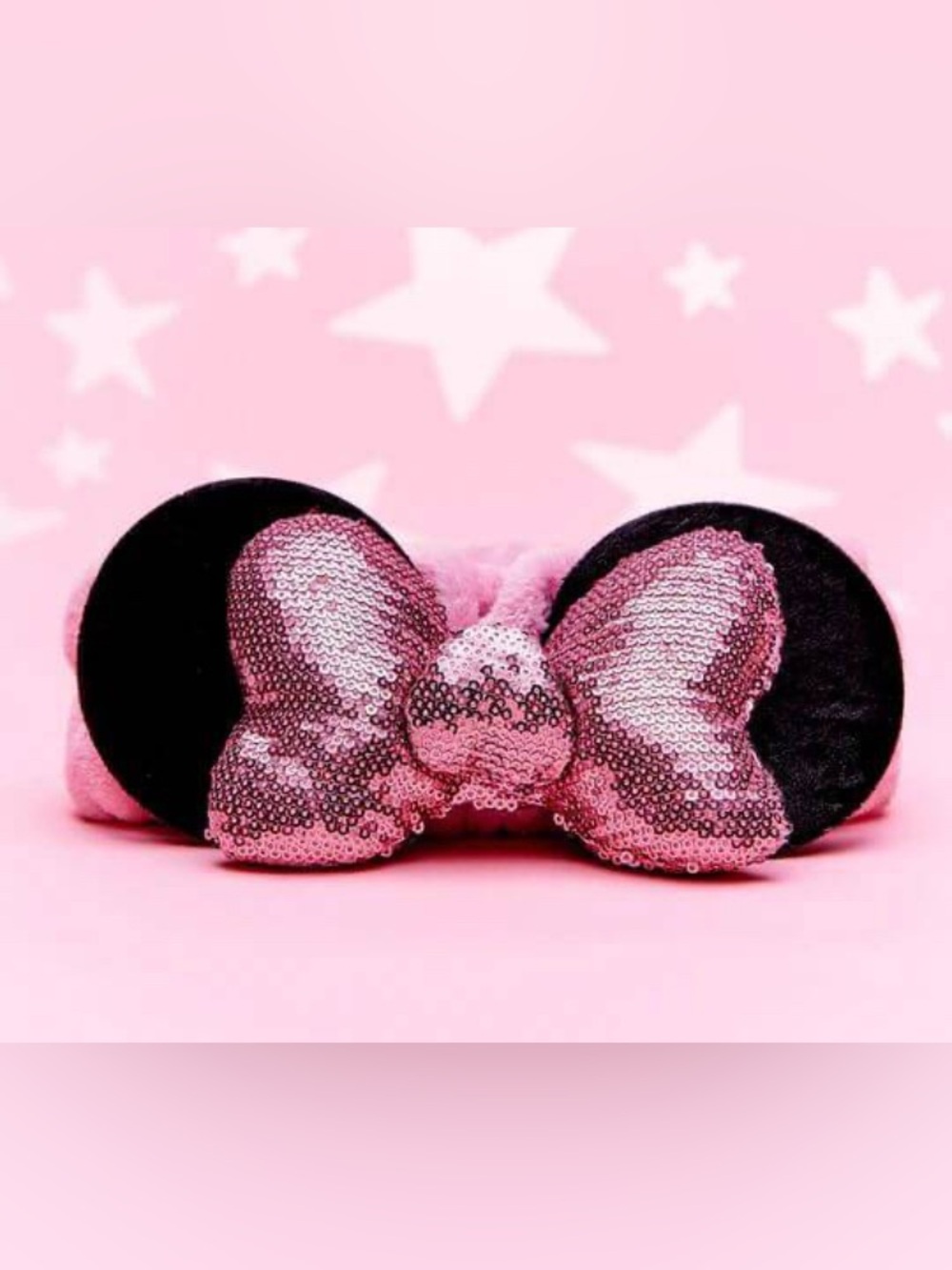 Disney Pink Sequin Minnie Ear Headband 3 D headband